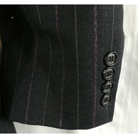 Chap's Men's Gray & Pink Stripes Long Sleeve Wool Suit Buttoned Jacket Size 38 R - Picture 5 of 11